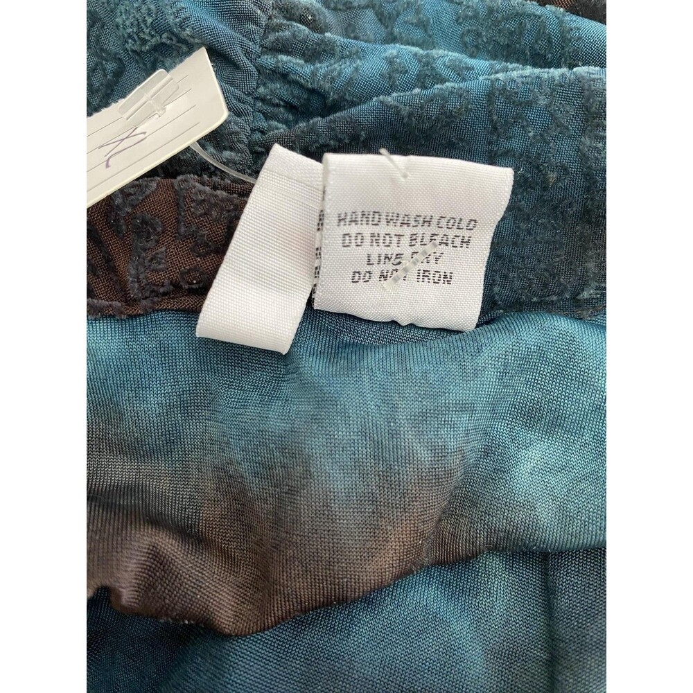 Sami + Jo Tunic Top Womens XL Blue Brown Paisley Open Front Layered Cardigan - Picture 6 of 6